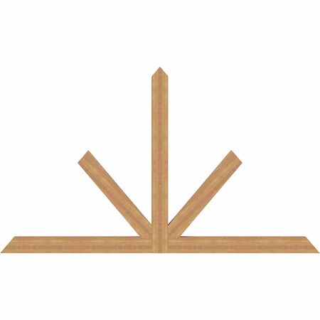 Ekena Millwork Saratoga Timber Gable Bracket, Western Red Cedar, 108"W x 63"H x 3 1/2"D x 5 1/2"F, 14/12 Pitch GBW108X63X0406SAR00SWR